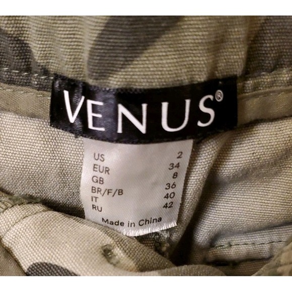 Venus Women's Mid Rise Camo Pattern Stretch Fringe Shorts- Size 2 J91036 - Picture 10 of 10